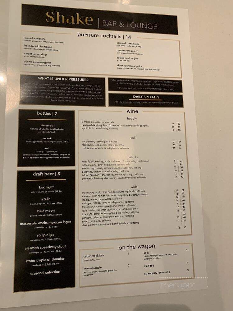 Shake | Bar and Lounge - San Diego, CA menu_pic