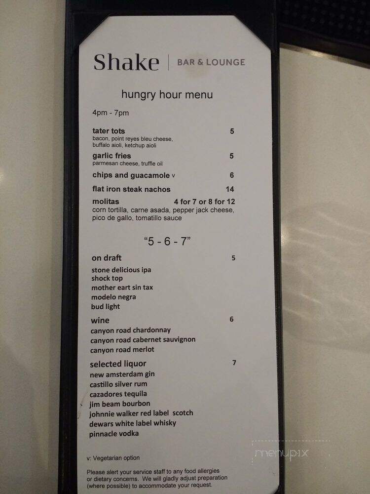 Shake | Bar and Lounge - San Diego, CA menu_pic