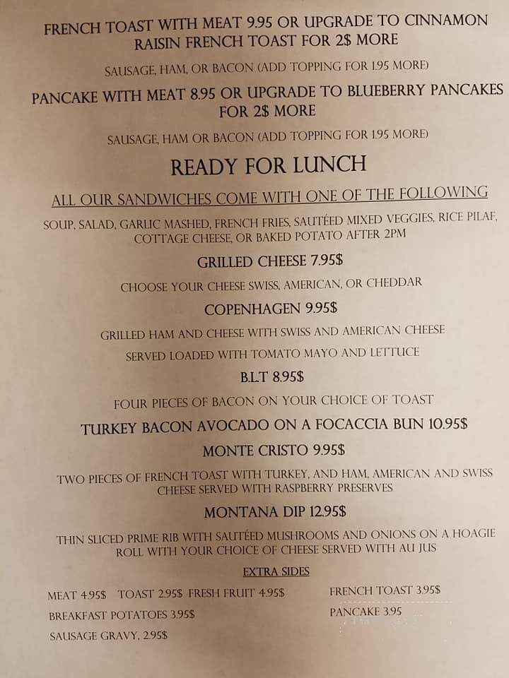 Montana Steak House - Lake Havasu City, AZ menu_pic