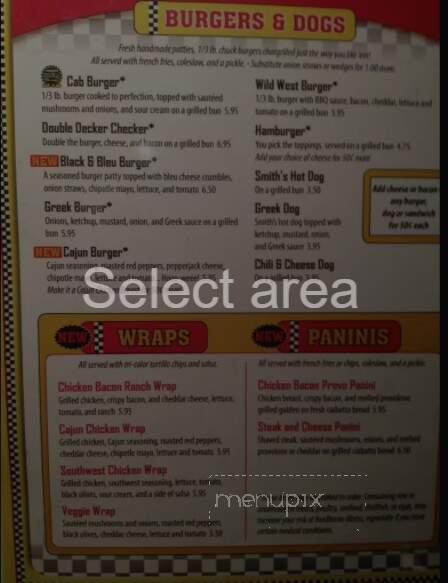 Cab - Erie, PA menu_pic