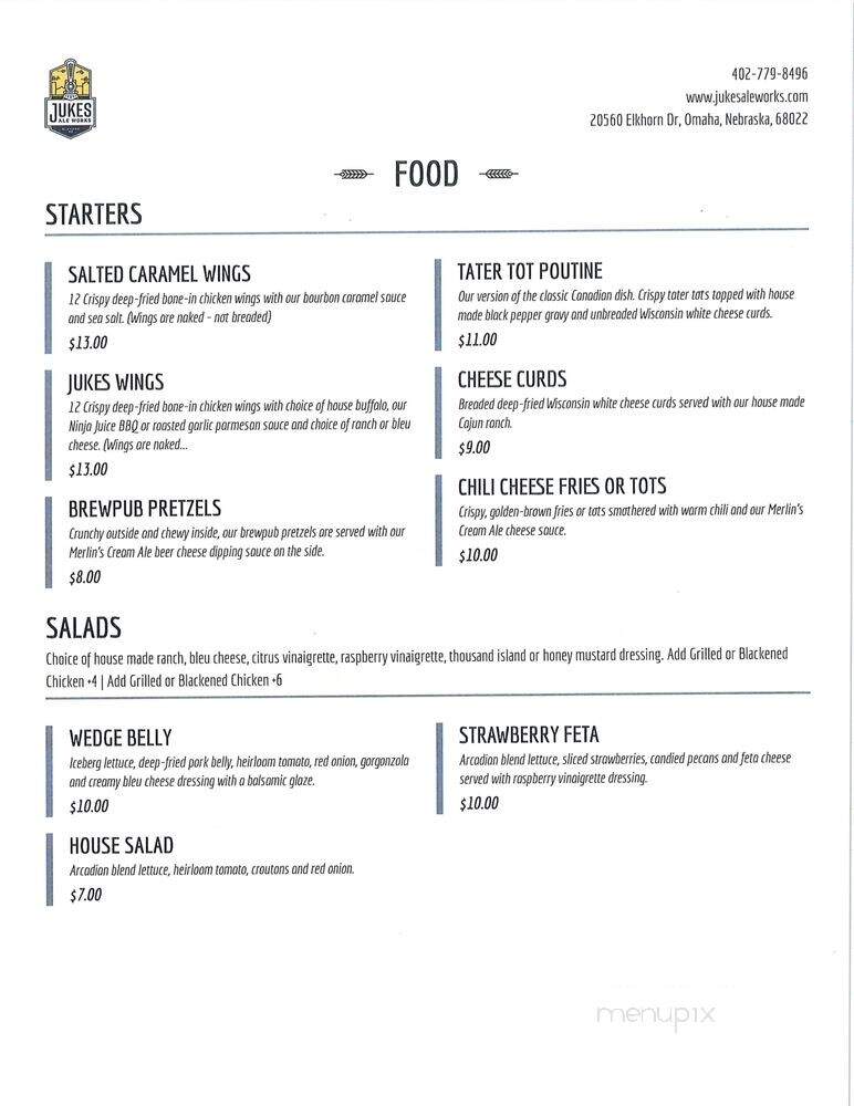 Jukes Ale Works - Elkhorn, NE menu_pic