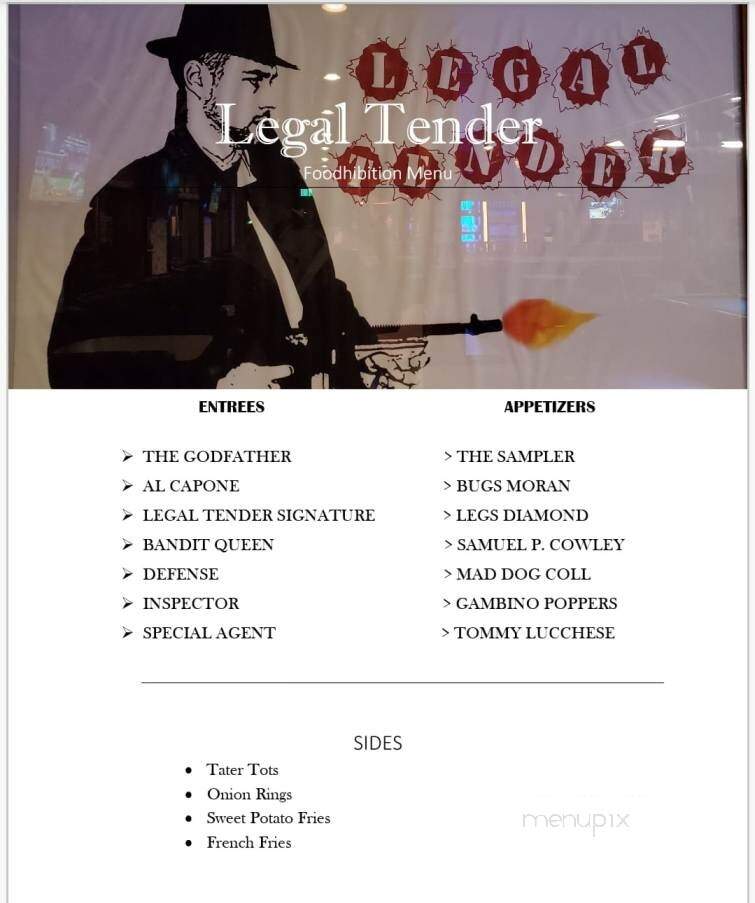 Legal Tender Restaurant - Evanston, WY menu_pic