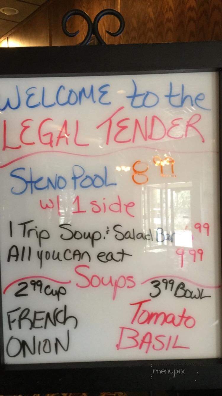 Legal Tender Restaurant - Evanston, WY menu_pic