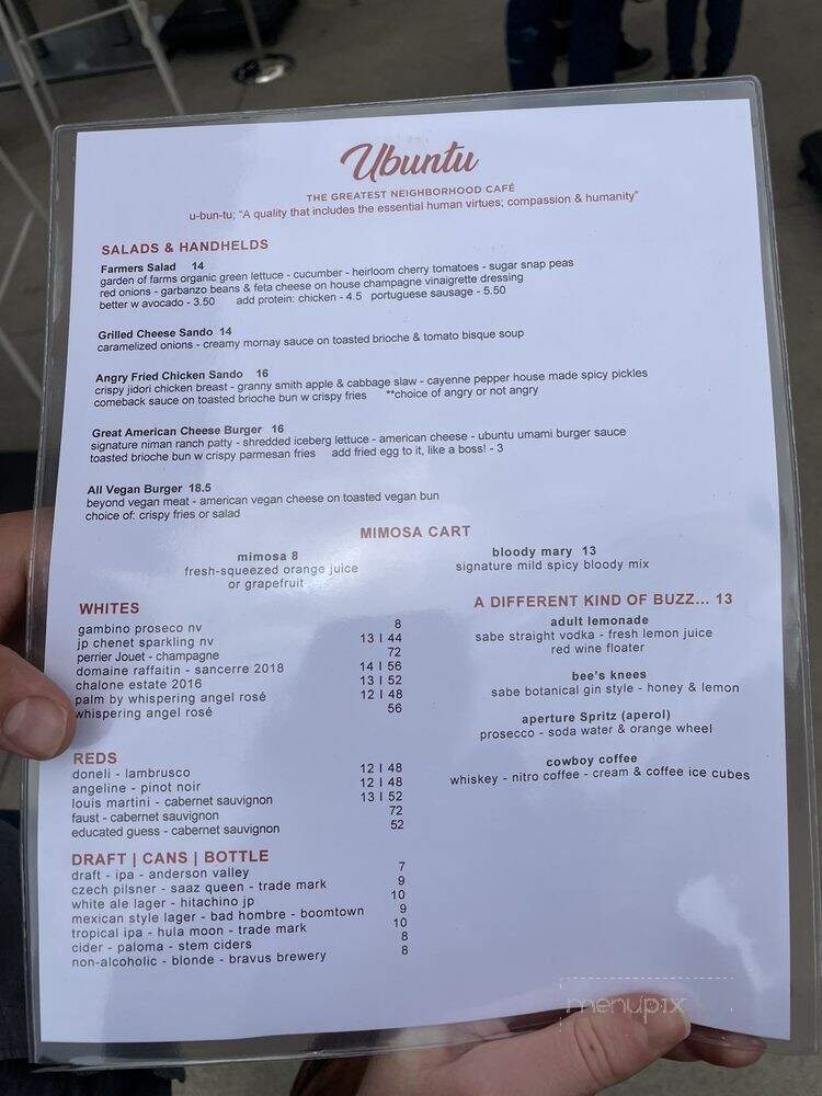 Ubuntu Cafe - Long Beach, CA menu_pic