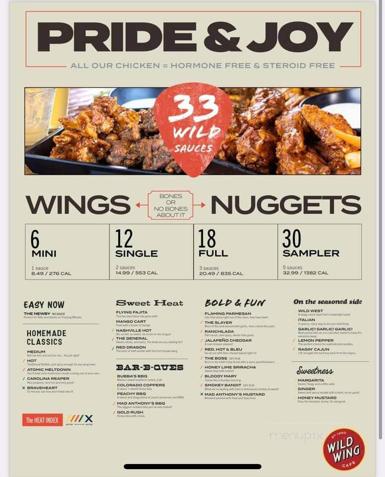 Wild Wing Cafe - Pooler, GA menu_pic