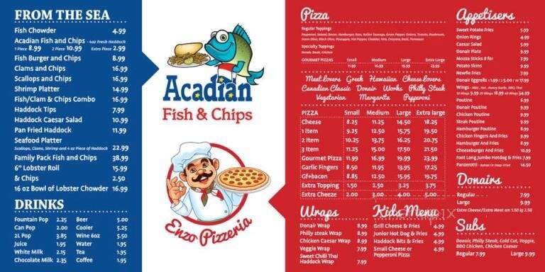 Acadian Fish & Chips - Hammonds Plains, NS menu_pic