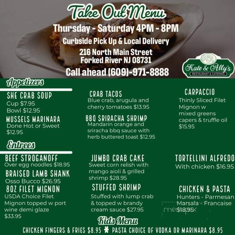 Kate & Ally's Restaurant & Catering - Forked River, NJ menu_pic