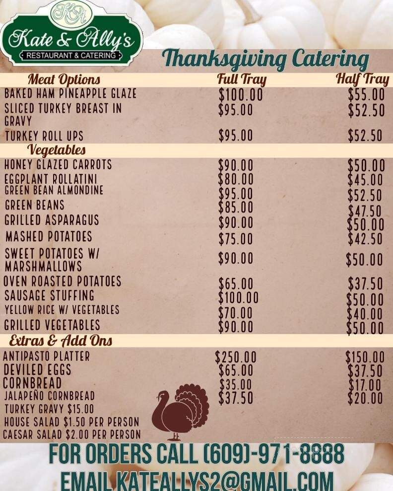 Kate & Ally's Restaurant & Catering - Forked River, NJ menu_pic