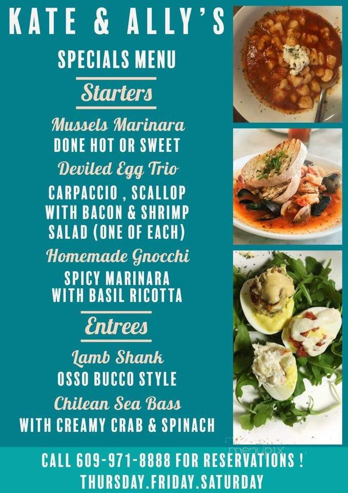Kate & Ally's Restaurant & Catering - Forked River, NJ menu_pic
