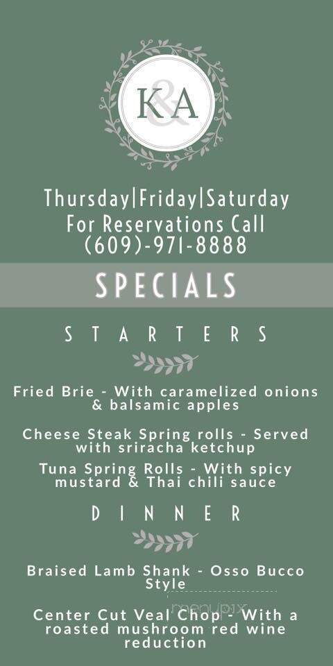 Kate & Ally's Restaurant & Catering - Forked River, NJ menu_pic