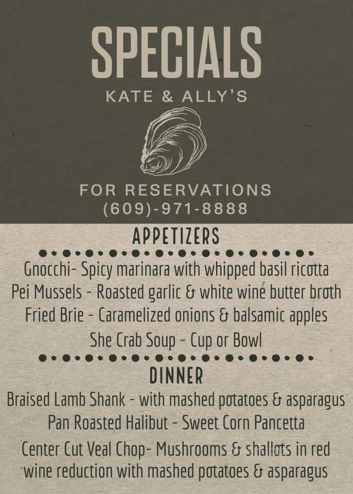 Kate & Ally's Restaurant & Catering - Forked River, NJ menu_pic