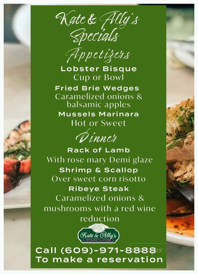 Kate & Ally's Restaurant & Catering - Forked River, NJ menu_pic