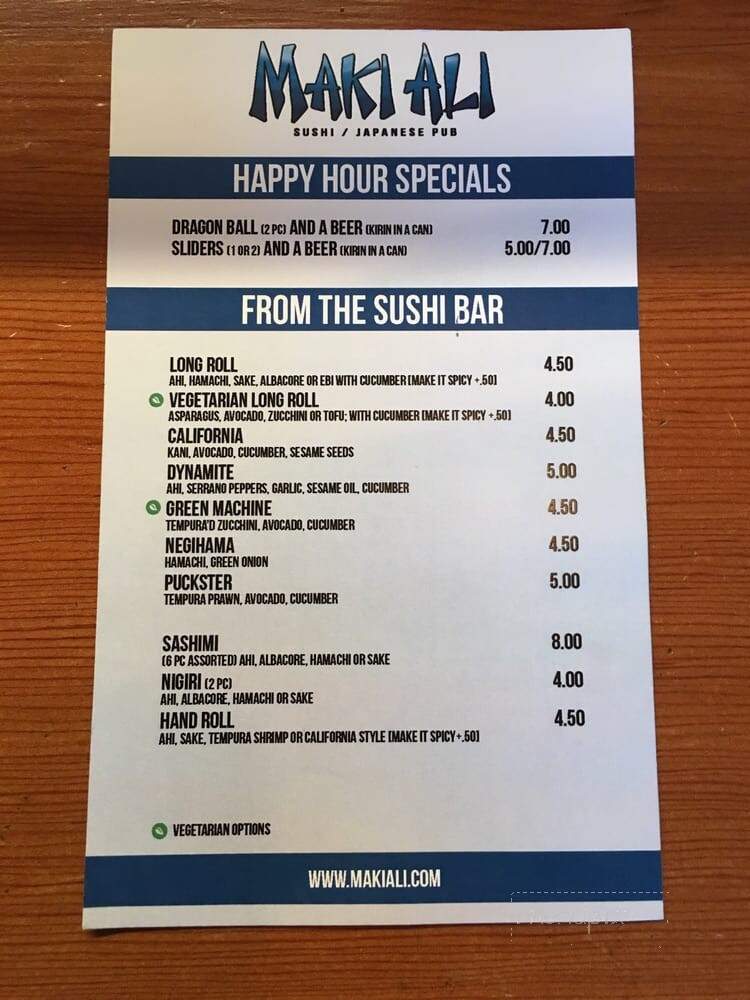 MakiAli - Truckee, CA menu_pic