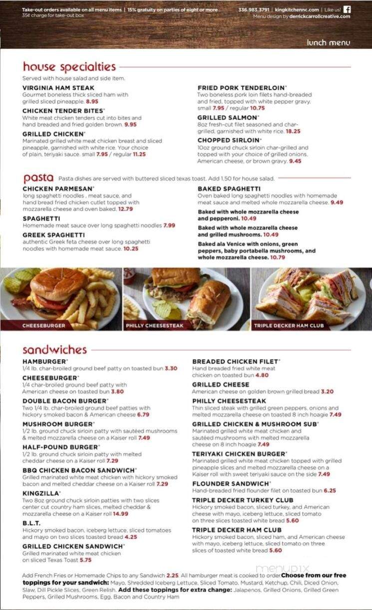 King Kitchen - King, NC menu_pic