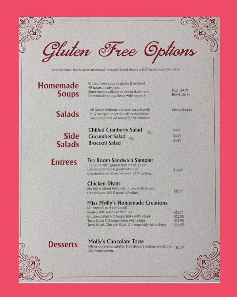 Miss Molly's Tea Room - Medina, OH menu_pic