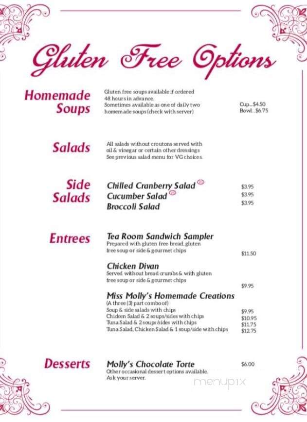 Miss Molly's Tea Room - Medina, OH menu_pic