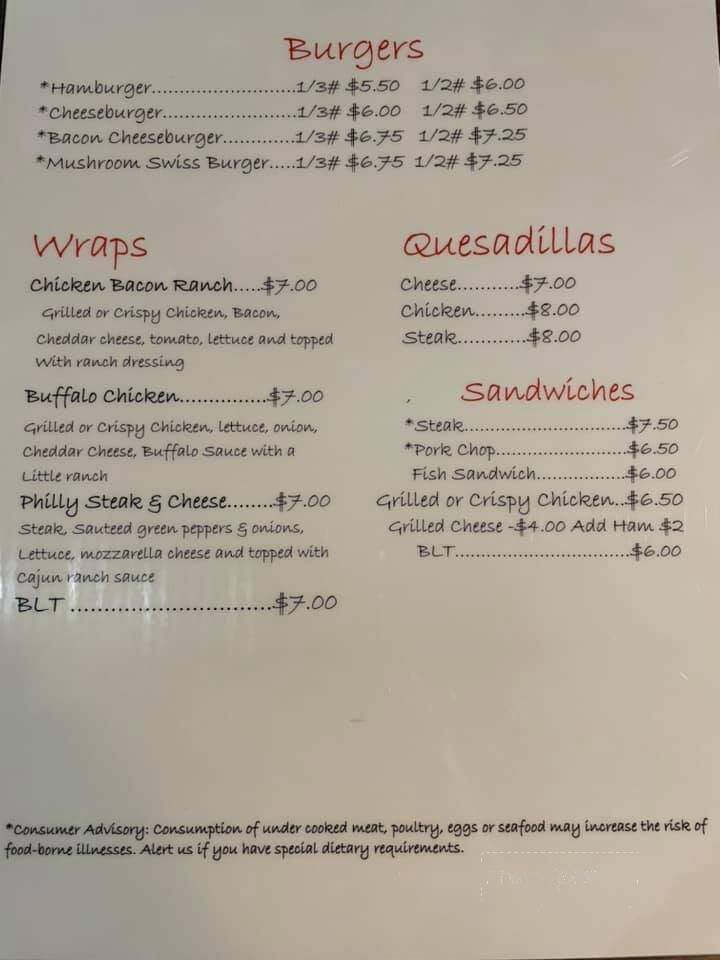 Fayette Saloon - Darlington, WI menu_pic