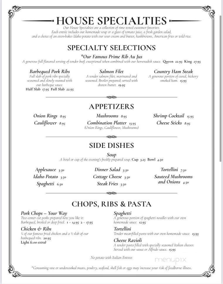 Pines Restaurant - Streator, IL menu_pic