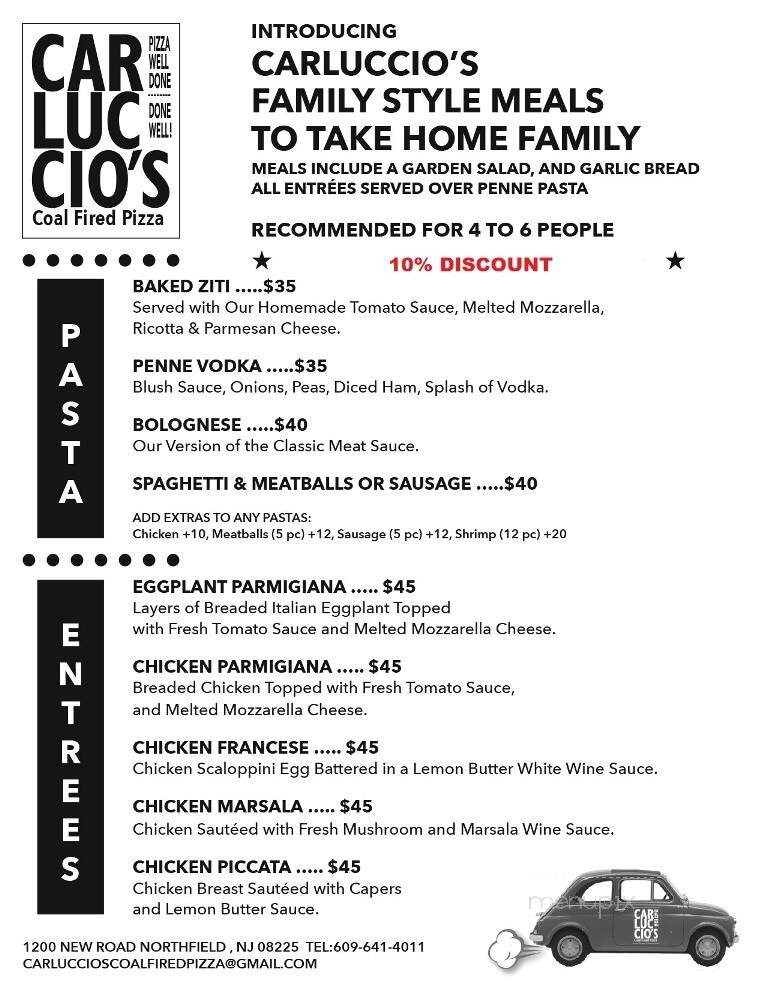 Carluccio's Coal Fired Pizza - Northfield, NJ menu_pic