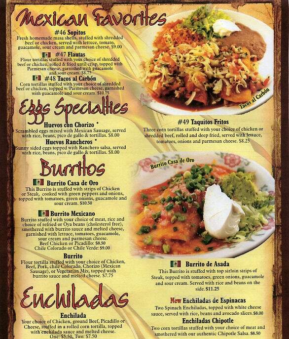 Casa De Oro - Jefferson, IA menu_pic