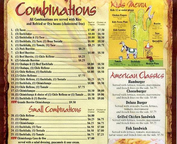 Casa De Oro - Jefferson, IA menu_pic