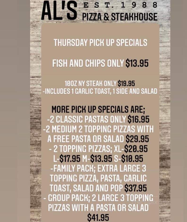 Al's Pizza & Steakhouse - Calgary, AB menu_pic