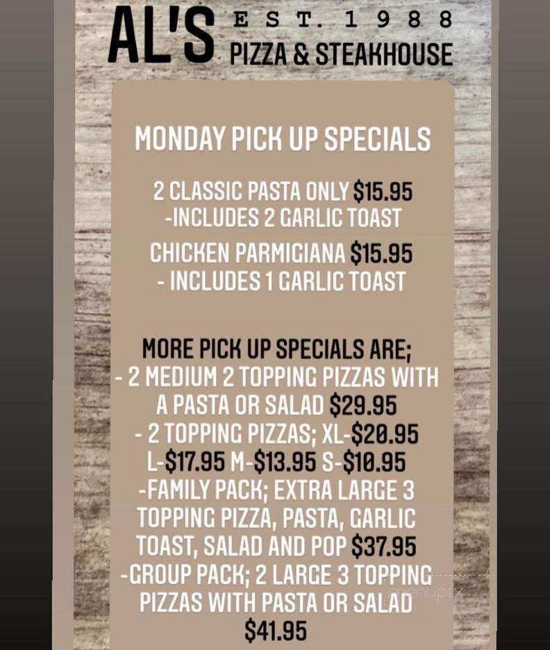 Al's Pizza & Steakhouse - Calgary, AB menu_pic