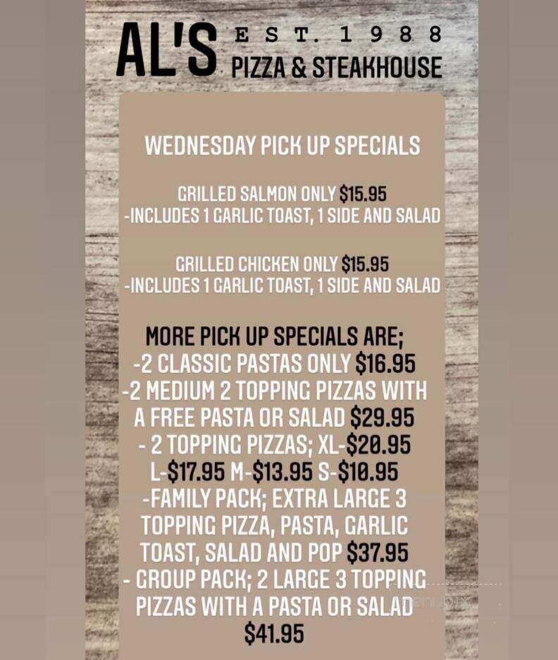 Al's Pizza & Steakhouse - Calgary, AB menu_pic