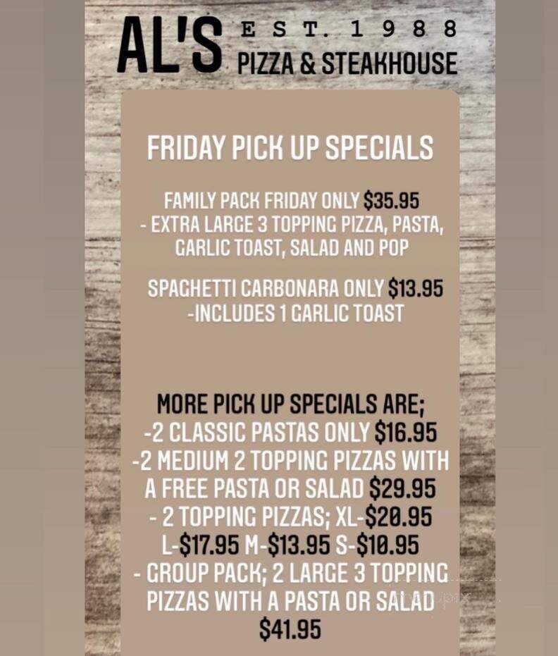 Al's Pizza & Steakhouse - Calgary, AB menu_pic