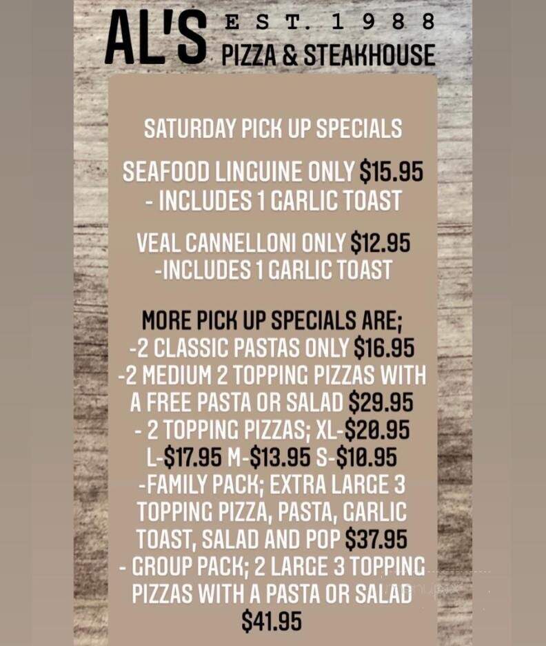 Al's Pizza & Steakhouse - Calgary, AB menu_pic