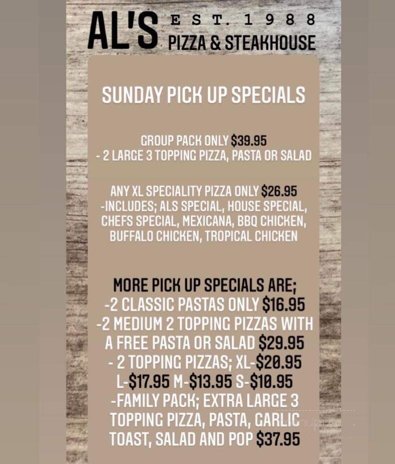 Al's Pizza & Steakhouse - Calgary, AB menu_pic