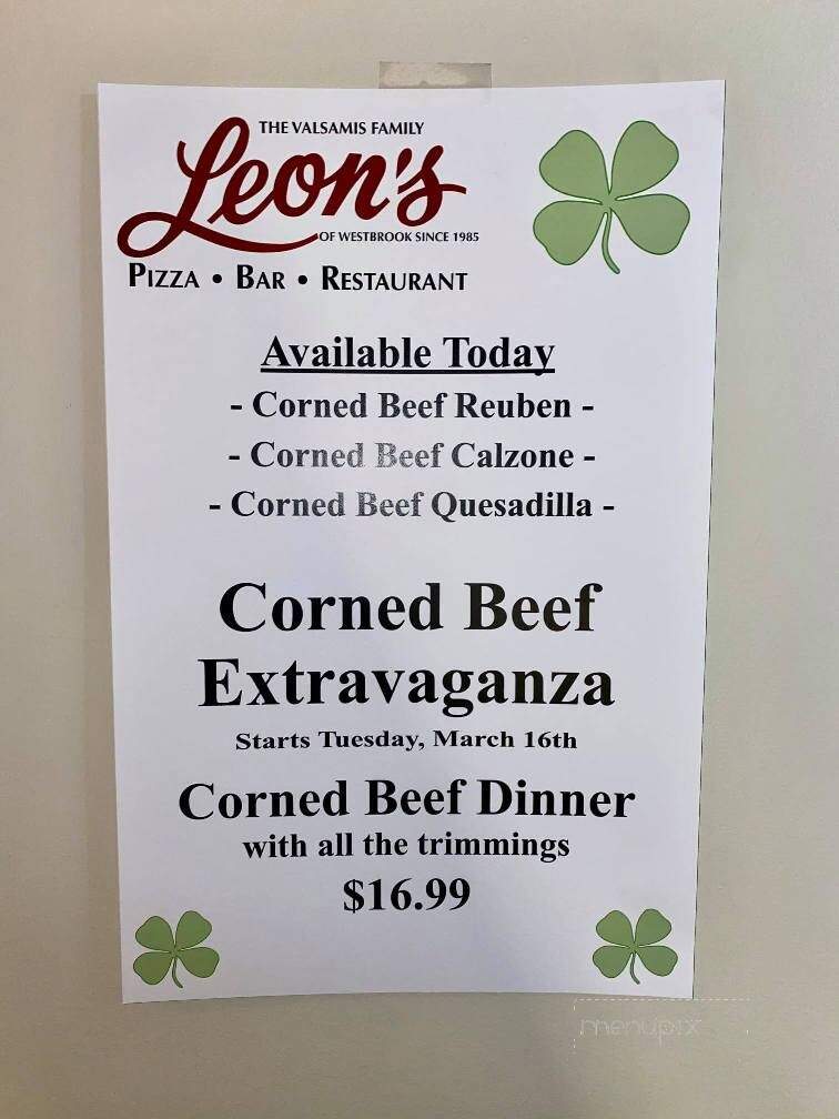 Leon's Pizza & Restaurant - Westbrook, CT menu_pic