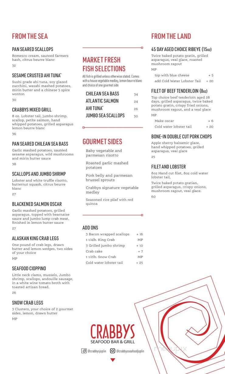 Crabby's Seafood Bar & Grill - Joplin, MO menu_pic