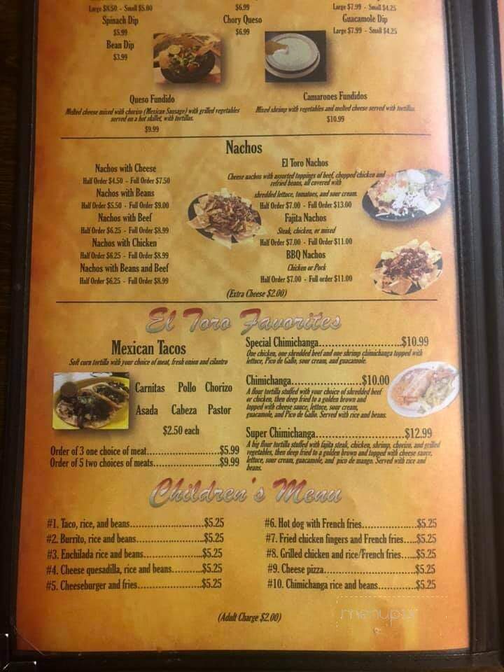 El Torito - Dumas, AR menu_pic