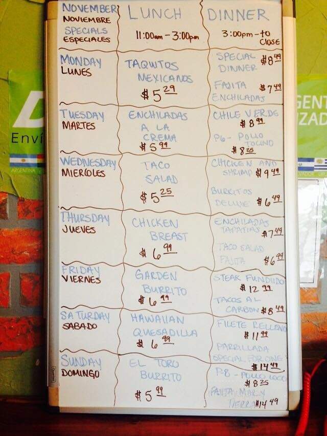 El Torito - Dumas, AR menu_pic