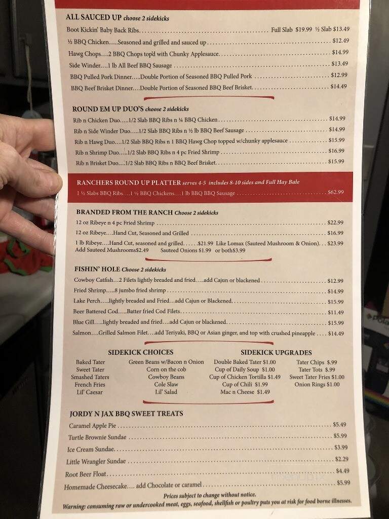 Jordy's N Jax BBQ - Demotte, IN menu_pic