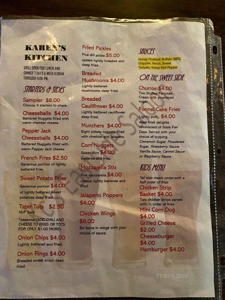 Kc's Eastside Saloon - Ashland, NE menu_pic