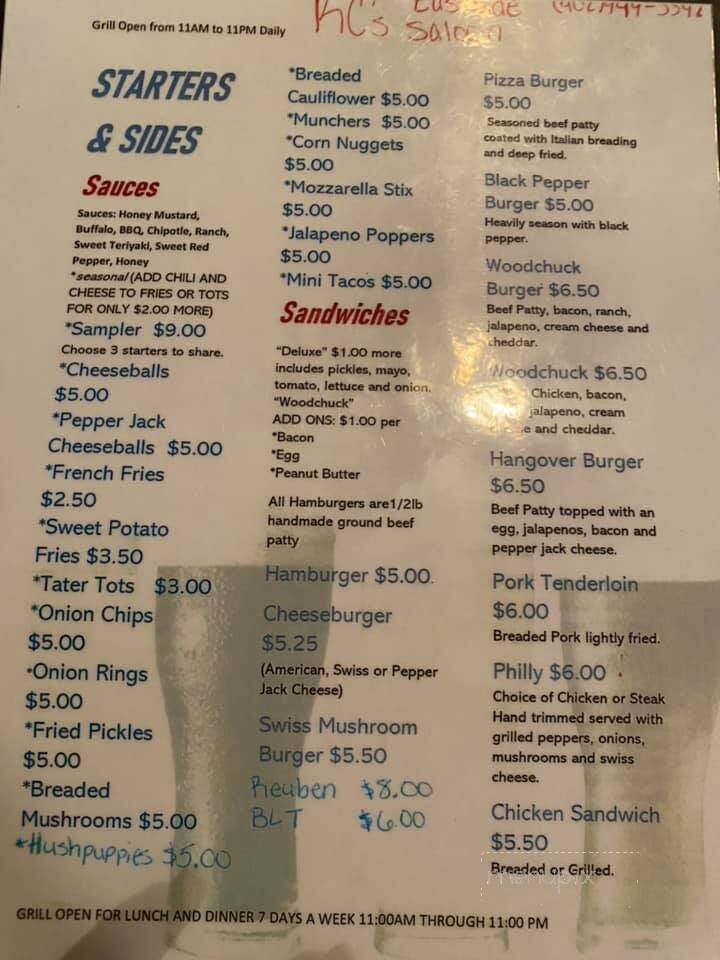 Kc's Eastside Saloon - Ashland, NE menu_pic