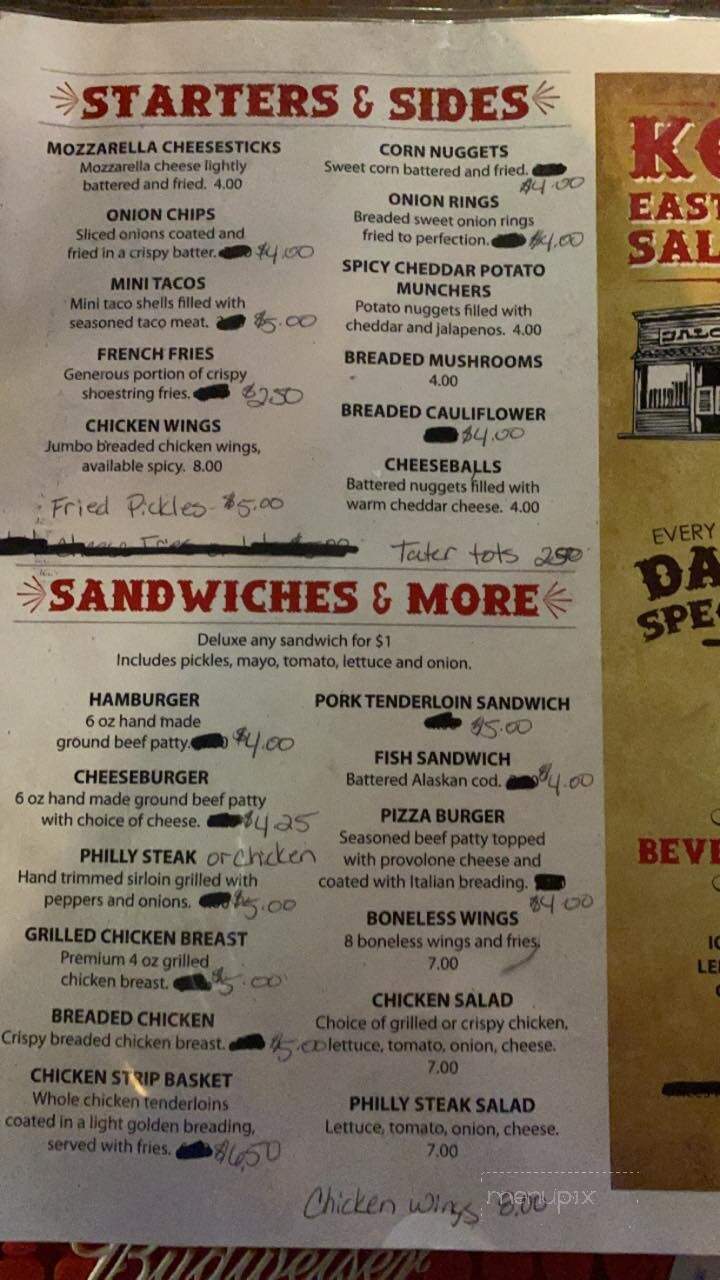 Kc's Eastside Saloon - Ashland, NE menu_pic