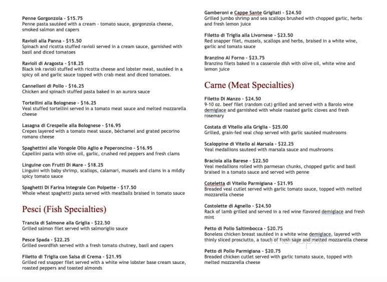 San Nicola Restaurant - Paoli, PA menu_pic