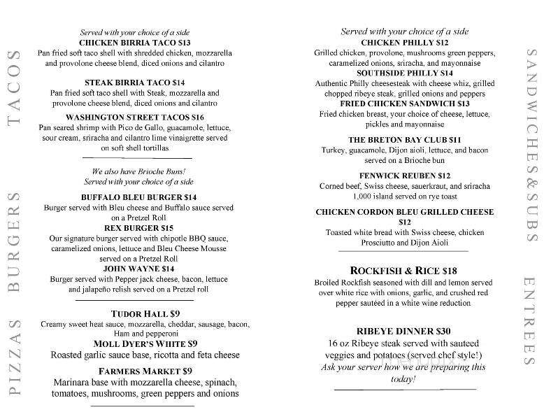 The Rex - Leonardtown, MD menu_pic