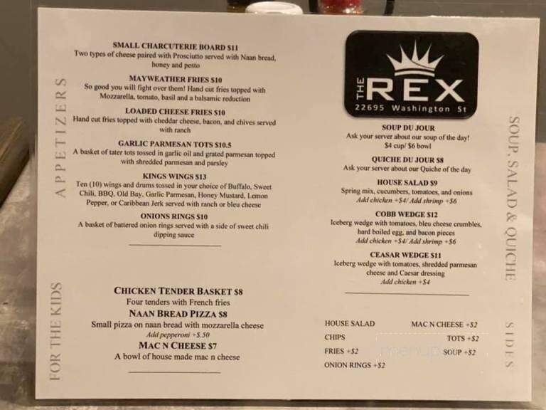 The Rex - Leonardtown, MD menu_pic