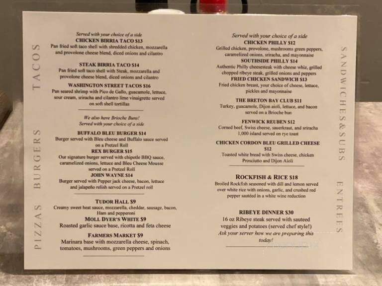 The Rex - Leonardtown, MD menu_pic