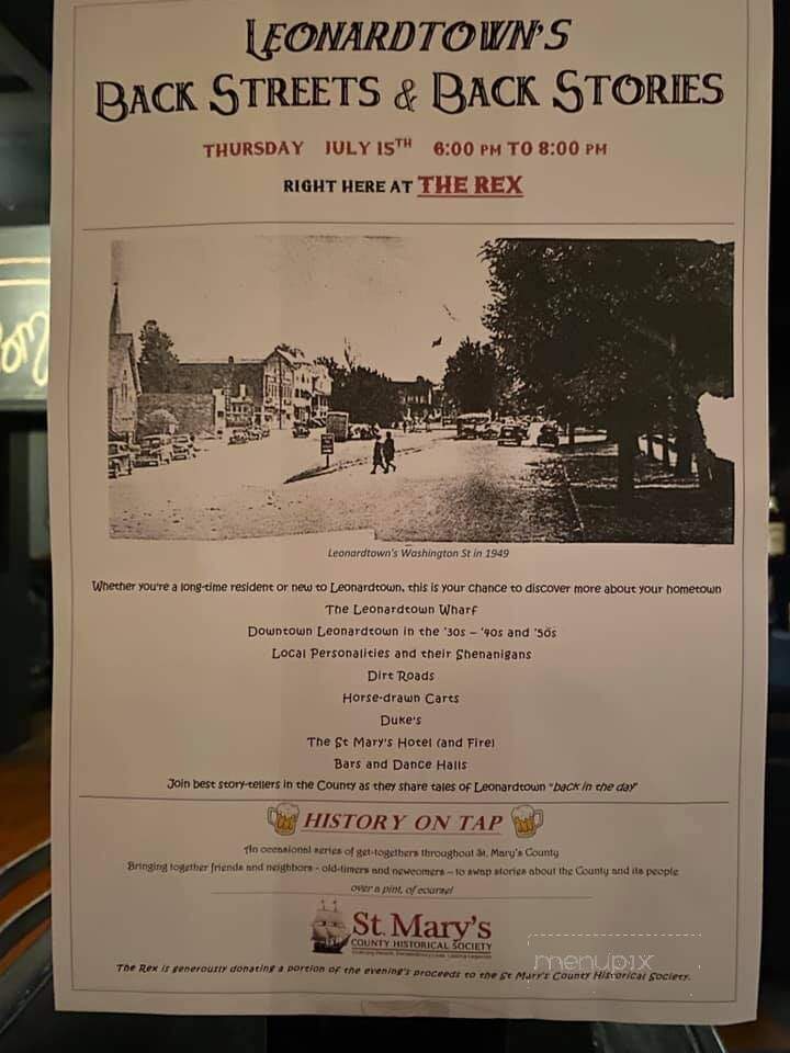 The Rex - Leonardtown, MD menu_pic