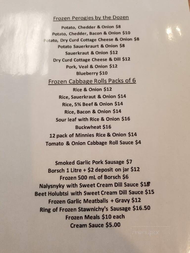 Sandy's Ukranian Kitchen - Nanaimo, BC menu_pic