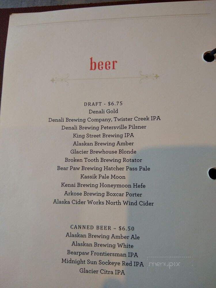 Fannie Q's Saloon - Denali, AK menu_pic