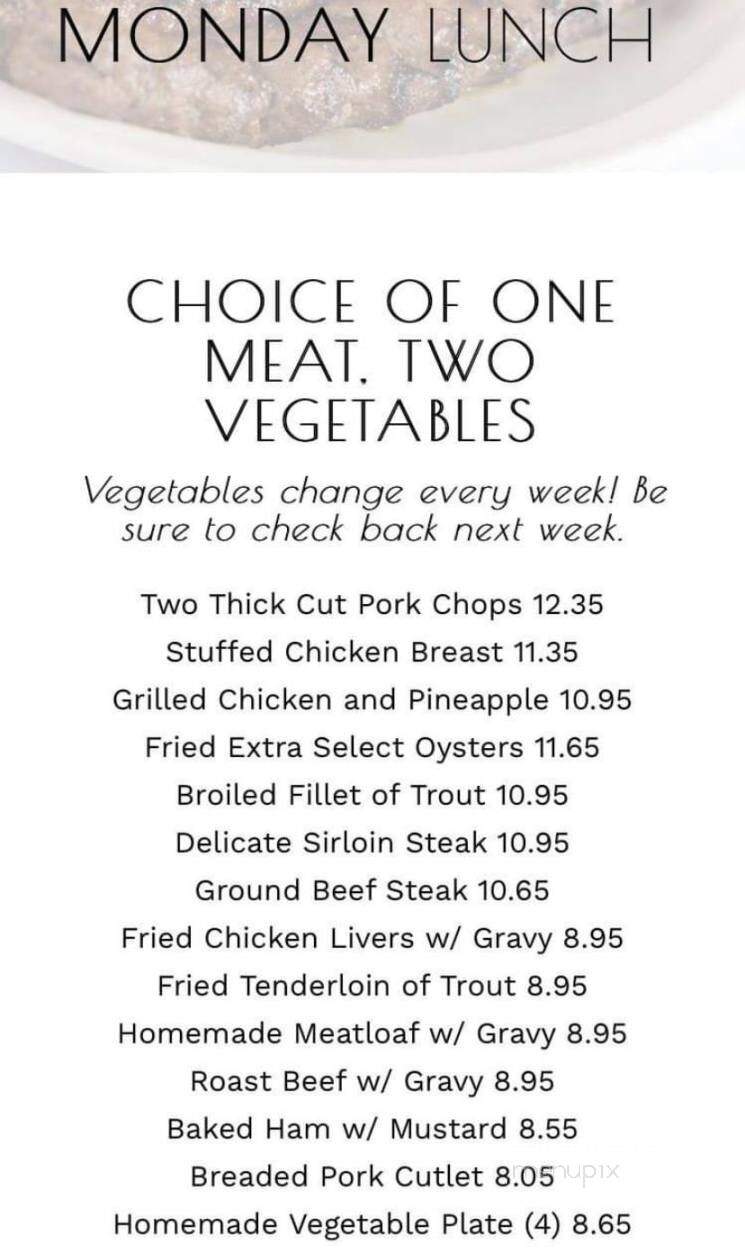 Epicurean Restaurant - Chattanooga, TN menu_pic