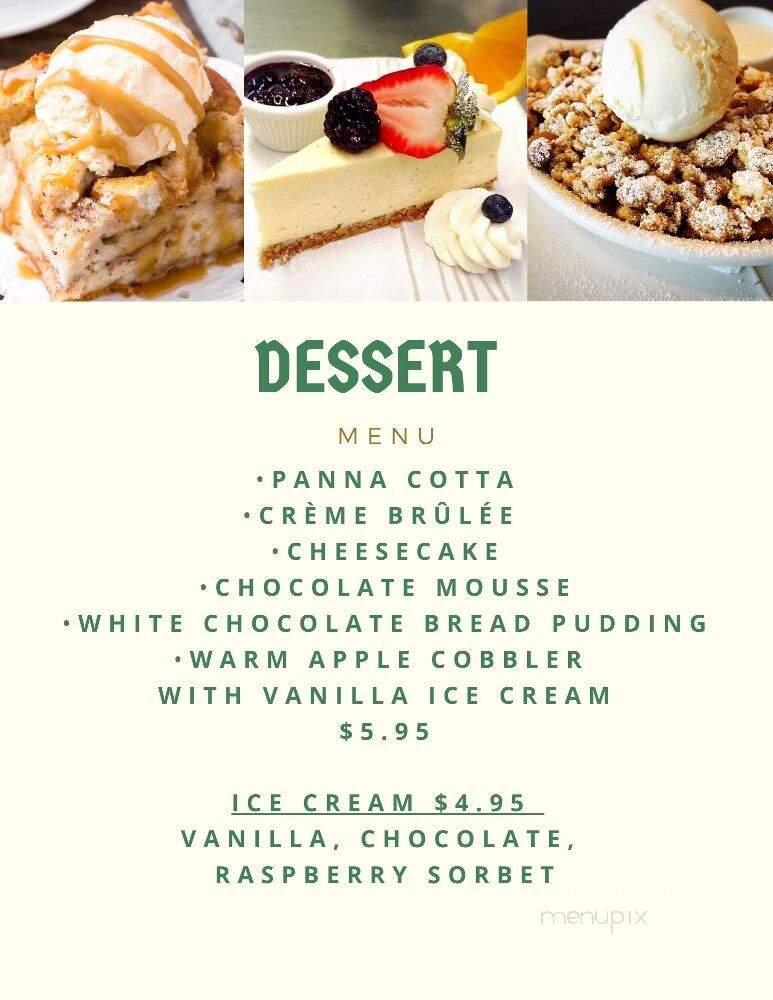 Table On The Green - Pinehurst, NC menu_pic