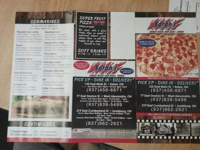 Sarah's Pizza & Subs - Eaton, OH