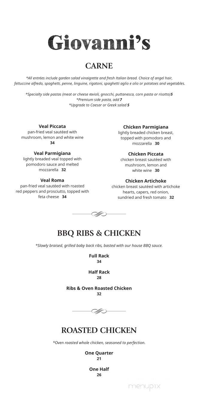 Giovannis Restaurant - Sault Ste Marie, ON menu_pic